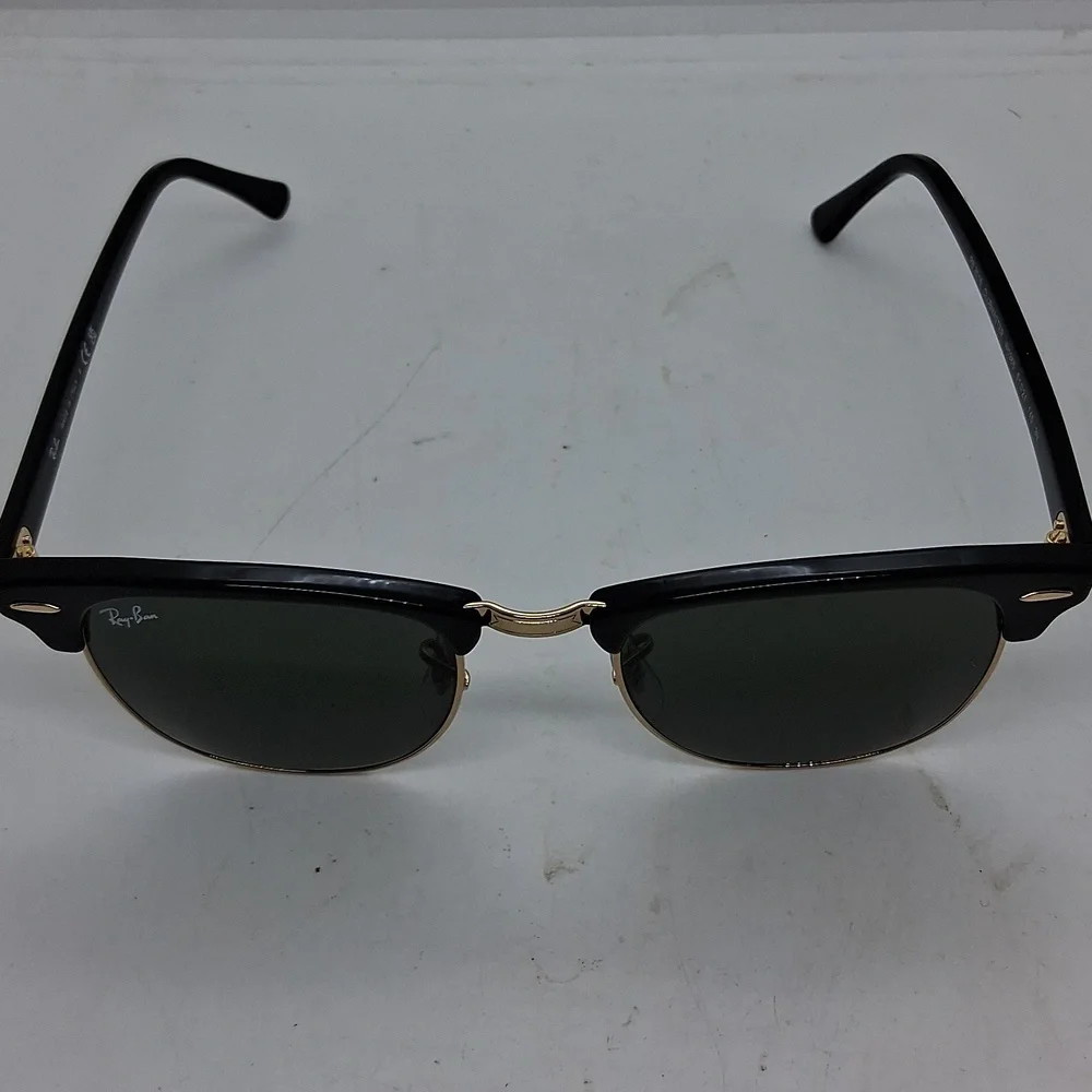 NWOT Womens Ray-Ban Clubmaster W0365 Sunglasses Black & Gold - Picture 2 of 5
